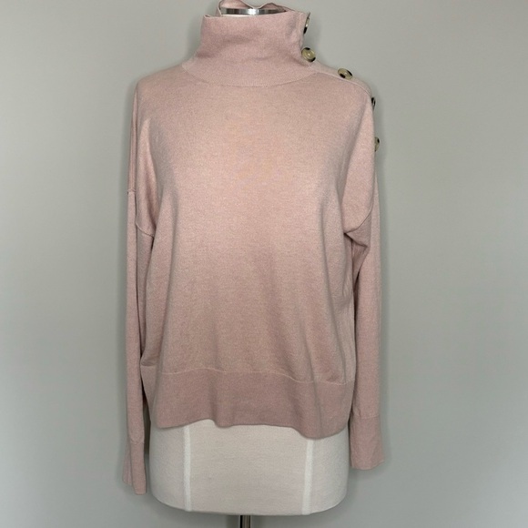 Sanctuary Mock Neck Button Detail Sweater in Apricot, Small - Picture 1 of 12